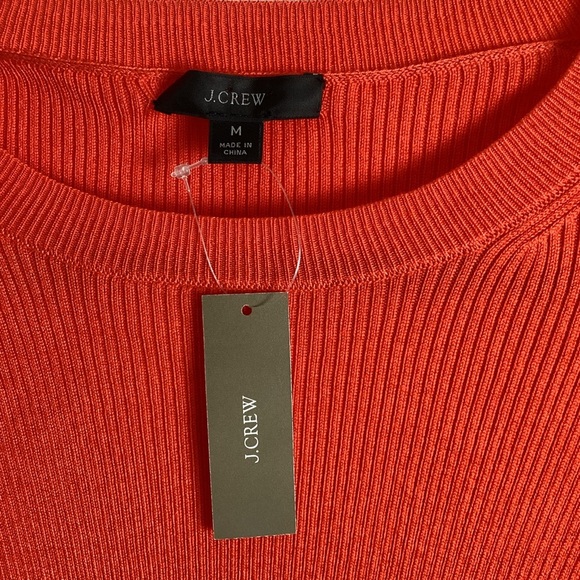 J. Crew NWT  Red / orange Puff Sleeve sweater Size Medium - Picture 4 of 9